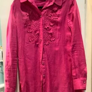 Rena Lange Vibrant Pink Top with Label Detail